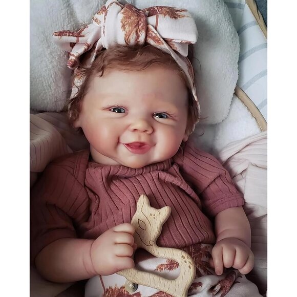 🆕19 Inches Female Cloth Body Hand Rooted Hair Lifelike Newborn Reborn Baby Doll - Picture 5 of 6